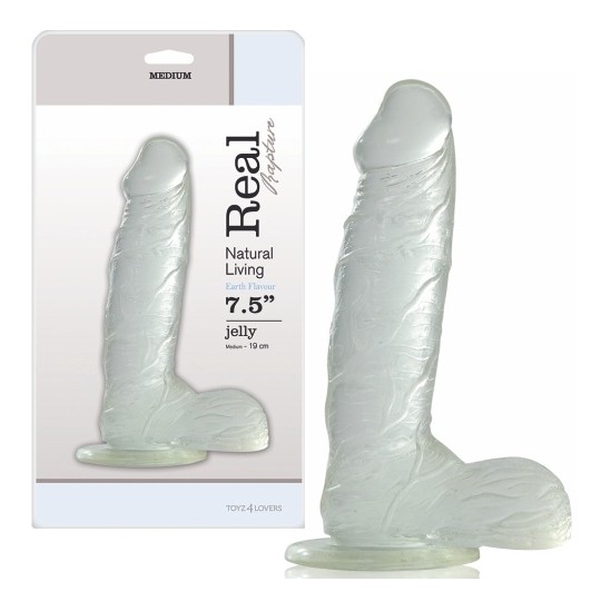 DILDO REAL RAPTURE EARTH FLAVOUR 7.5&#039;&#039; TRANSPARENTE