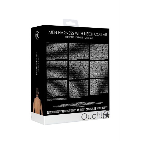 IMBRACATURA CORPORALE CON COLLARE MEN&#039;S HARNESS OUCH!
