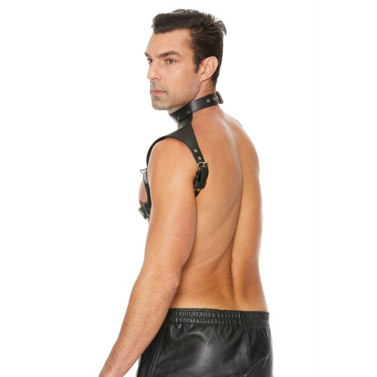 IMBRACATURA CORPORALE CON COLLARE MEN&#039;S HARNESS OUCH!
