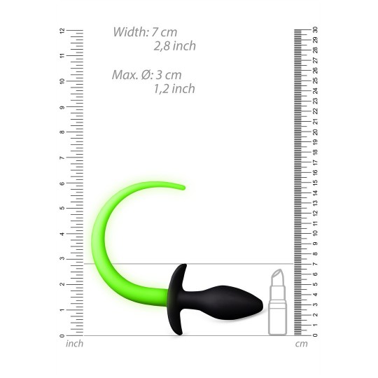 ЗАГЛУШКА ДЛЯ ХВОСТА ЩЕНКА - СВЕТИТСЯ В ТЕМНОТЕ