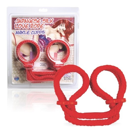 ALGEMAS PARA OS TORNOZELOS JAPANESE SILK LOVE ROPE VERMELHAS