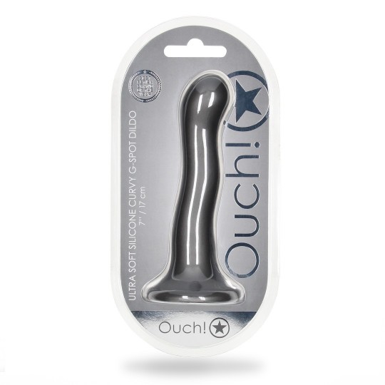 ULTRA SOFT SILICONE CURVY G-SPOT DILDO - 7'' / 17 CM