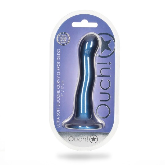 ULTRA SOFT SILICONE CURVY G-SPOT DILDO - 7'' / 17 CM