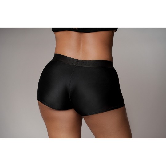 БОКСЕРЫ С ВИБРИРУЮЩИМ СТРАПОНОМ - XL/XXL - ЧЕРНЫЙ